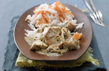 Turkey stew with carrot rice