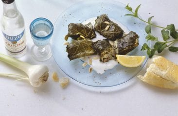 Dolmades with tzatziki sauce Dolmades with tzatziki sauce