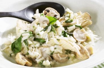 Mushroom and spinach risotto