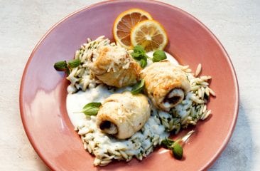 Plaice rolls with tapenade Plaice rolls with tapenade