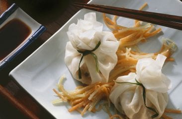 Fish dim sum with vegetables
