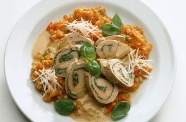 Stuffed veal rolls with cream sauce Stuffed veal rolls with cream sauce