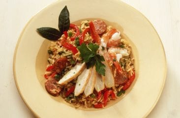 Rice stew with prawn and chicken