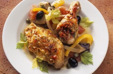 Spicy chicken with aubergines