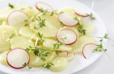 Potato salad with radishes and onions
