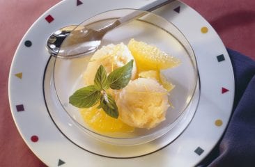 Refreshing orange sorbet