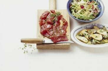Raw beef salad with mushrooms Raw beef salad with mushrooms