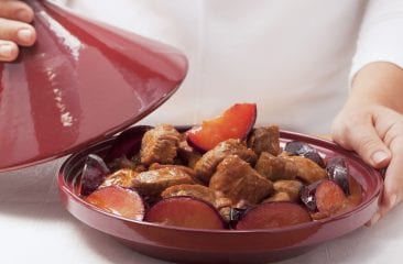 Lamb ragout with plums