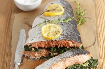 Spinach-stuffed salmon Spinach-stuffed salmon
