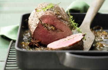 Stuffed roast beef fillet