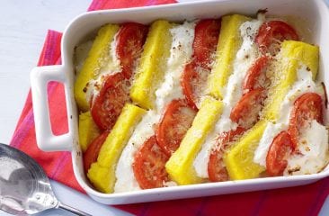 Baked polenta slices