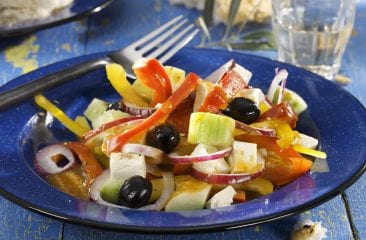 Salad with cucumbers and feta