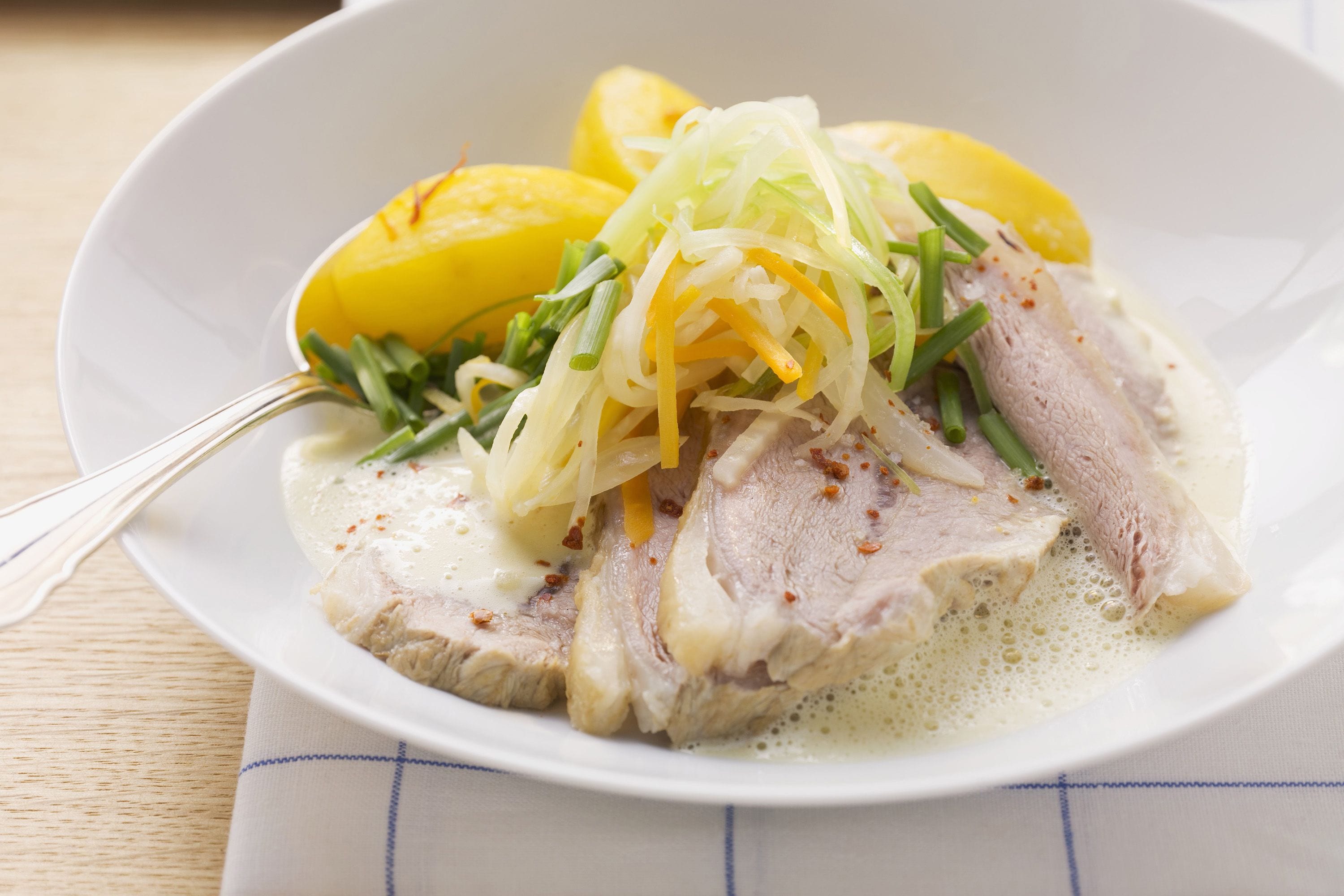 Veal shoulder with boiled potatoes and root vegetables FreshMAG IE