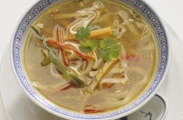 Asian noodle soup with vegetables