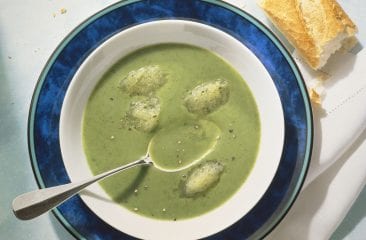 Cold herb soup with cucumber granite Cold herb soup with cucumber granite