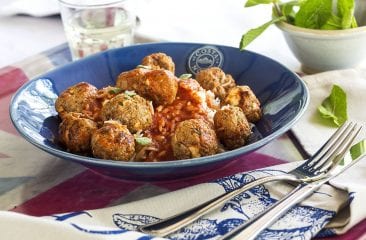 Lamb meatballs with feta cheese and tomato sauce Lamb meatballs with feta cheese and tomato sauce