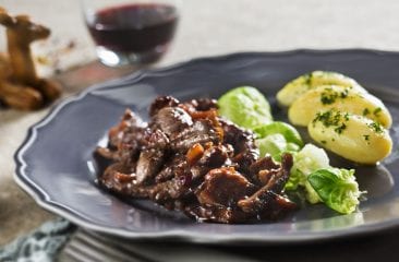 Venison goulash and Brussels sprouts Venison goulash and Brussels sprouts