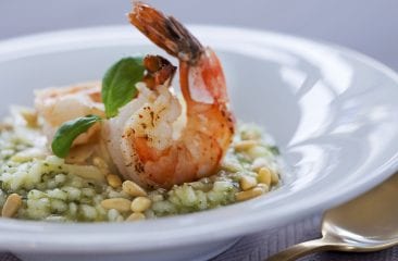 Prawn risotto with pesto Prawn risotto with pesto