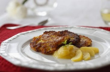 Potato pancakes with apple sauce