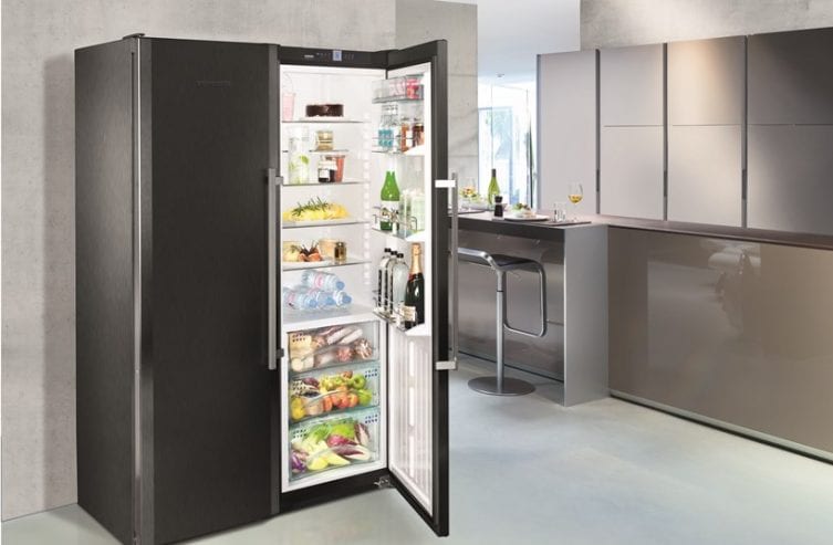 black steel refrigerator