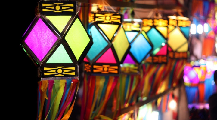 Colorful Lanterns fluttering in the winds