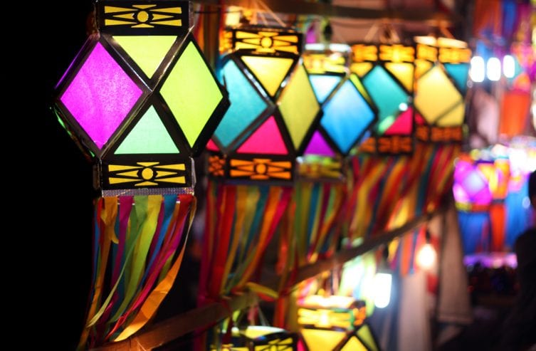 Colorful Lanterns fluttering in the winds