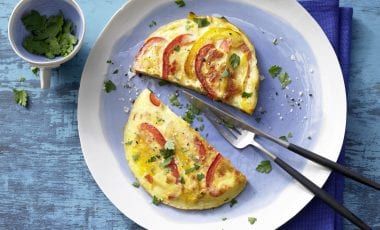 Pepper and tomato omelette Pepper and tomato omelette