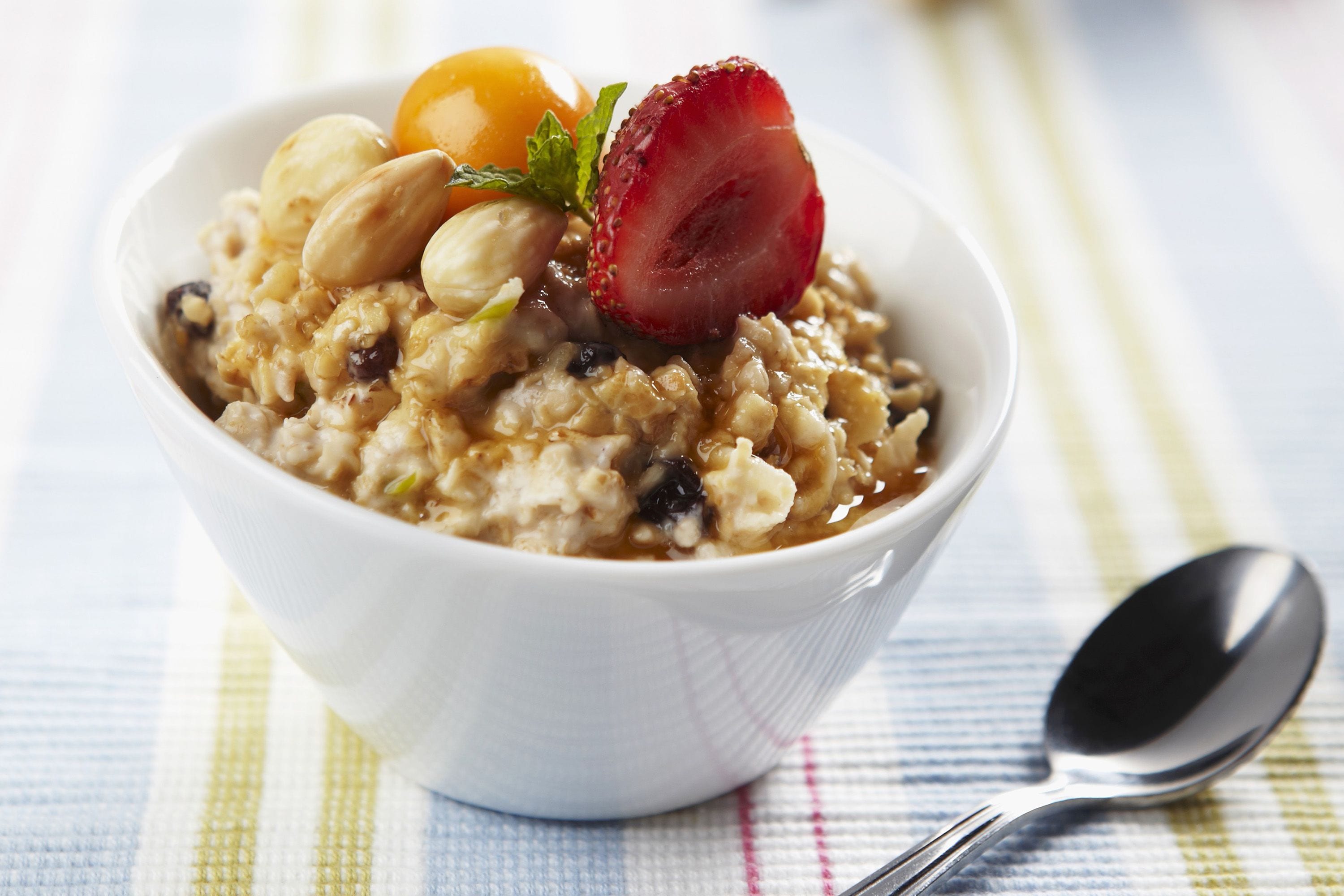 Bircher style muesli with nuts and fresh fruit FreshMAG
