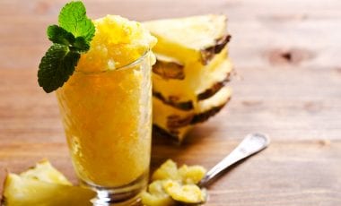 Pineapple Sorbet With Mint