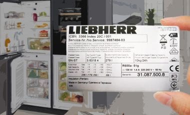 Rating plate Liebherr Appliances
