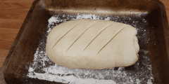 Finishing touches baking bread