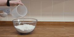 Adding water to bread ingredients