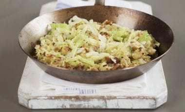 Savoy cabbage and potato pan