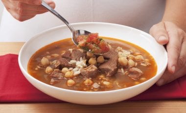 Meat pot with rice and chickpeas