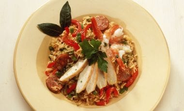 Rice stew with prawn and chicken