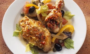 Spicy chicken with aubergines