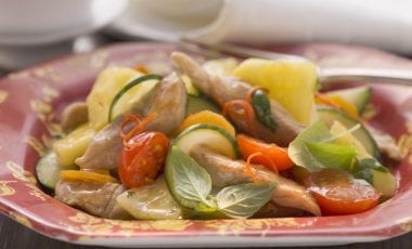 Pork with sweet and sour vegetables