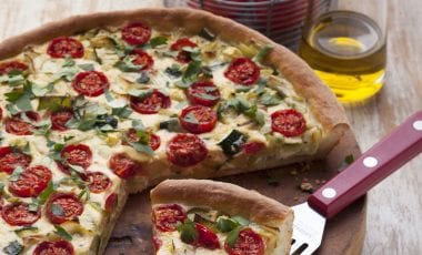 Tomato and leek tart