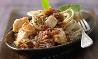 Mediterranean fish pasta