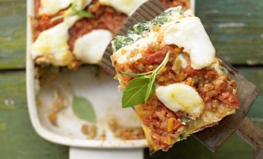 Vegetarian spinach lasagne