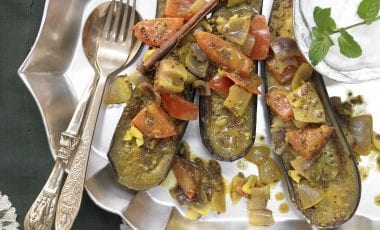 Spicy aubergine stew