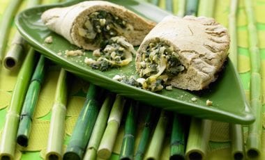 Potato and spinach calzone