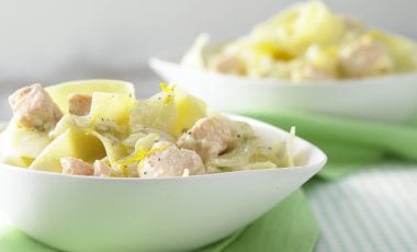 Pan-fried salmon with chicory