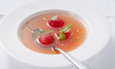 Clear tomato soup (Consommé)