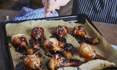 Marinated chicken drums