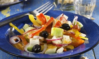 Salad with cucumbers and feta