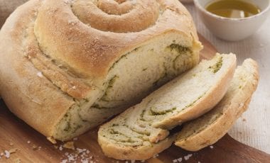 Bread with pesto Bread with pesto