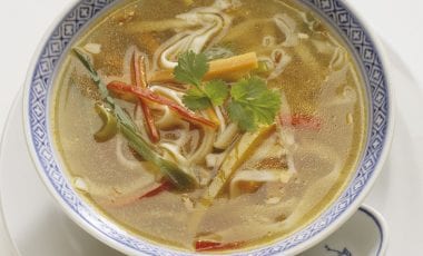Asian noodle soup with vegetables
