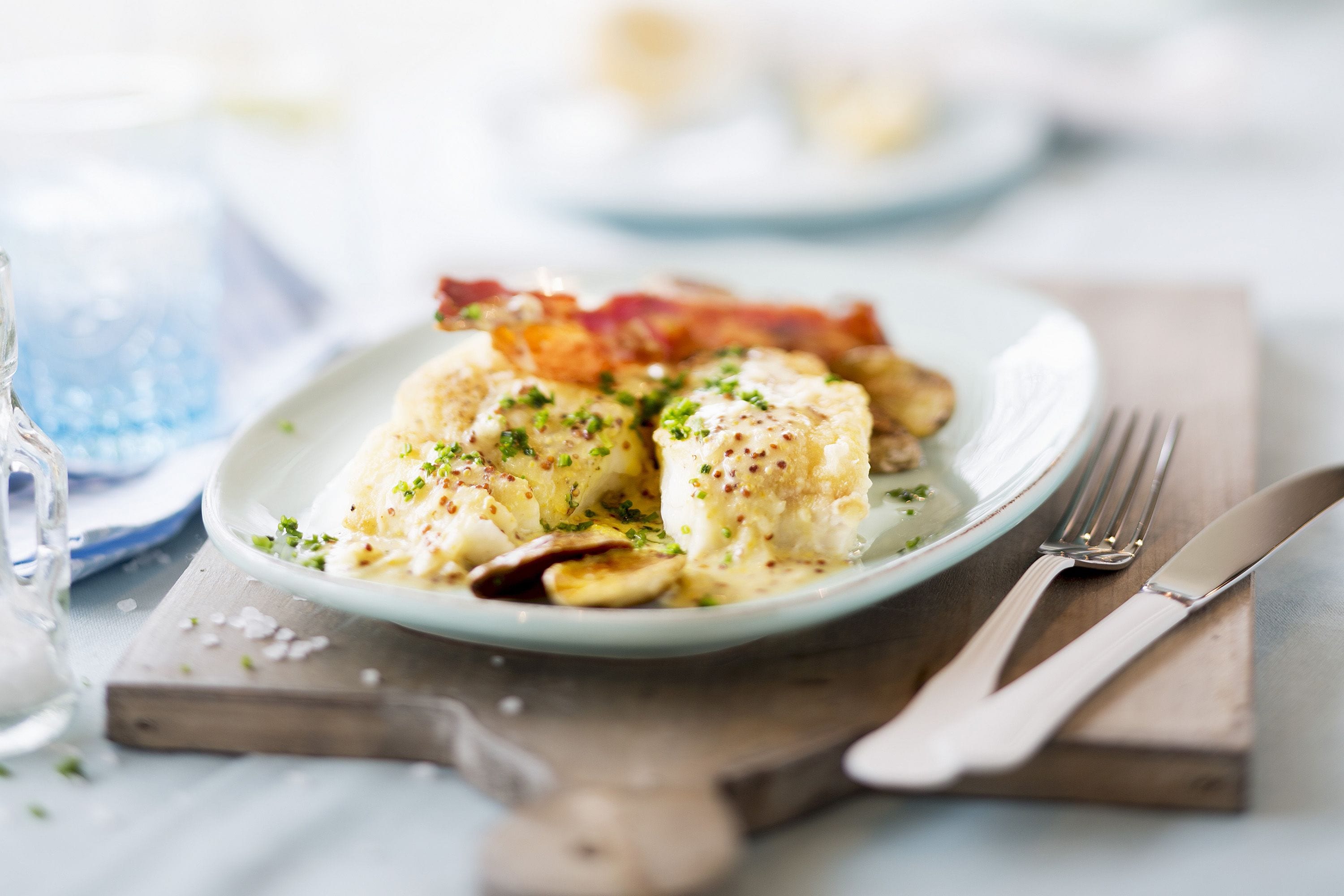 Cod with bacon and mustard sauce FreshMAG
