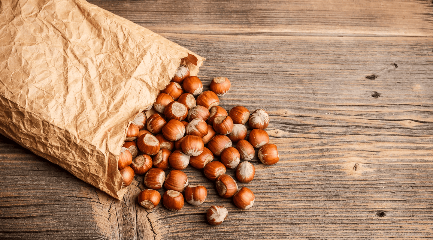 Hazelnuts in a bag